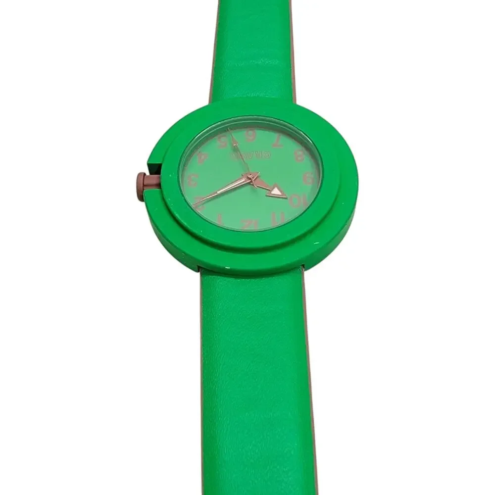 Crayo Crazy For Color Green Brown Analog Quartz Watch Silicone Band Battery